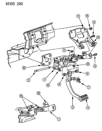 1993 Chrysler LeBaron Sedan Brake Pedal Diagram