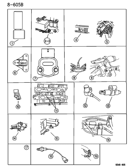 1994 Chrysler New Yorker Oxygen Sensor Diagram for 4605654