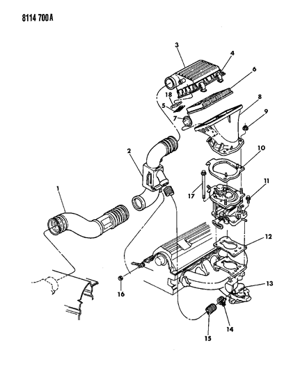 1988 Dodge Caravan Air Cleaner Diagram 1