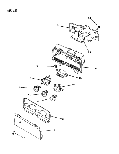 1989 Dodge Shadow Instrument Panel Cluster Diagram