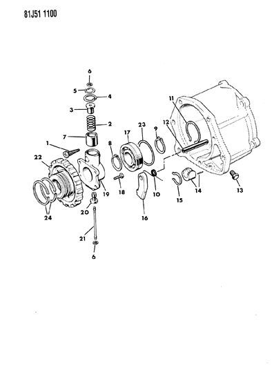 1985 Jeep J20 Governor Control, Automatic Transmission Diagram