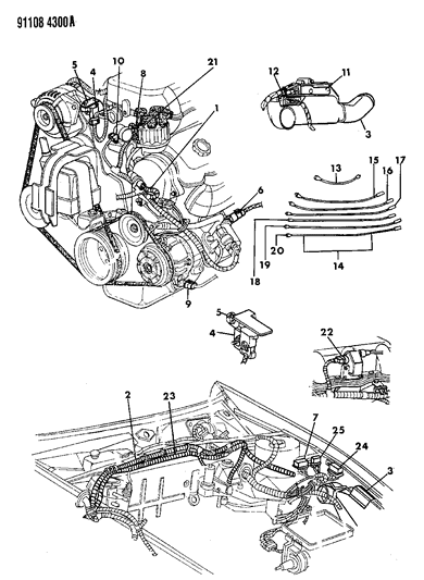 1991 Chrysler TC Maserati Wiring - Engine - Front End & Related Parts Diagram