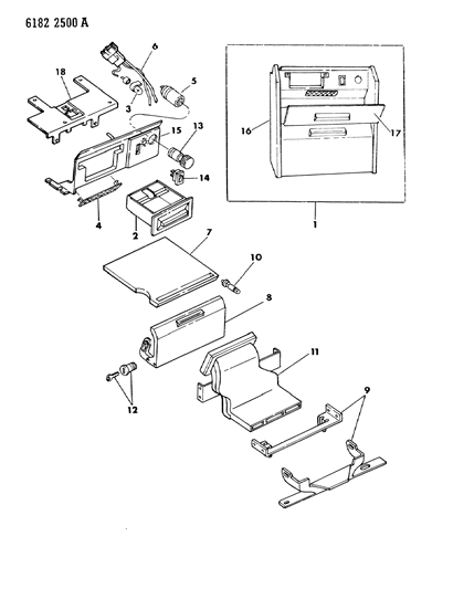 1986 Dodge Caravan Instrument Panel Console Diagram