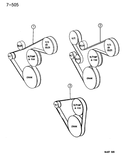 1994 Jeep Wrangler Drive Belts Diagram