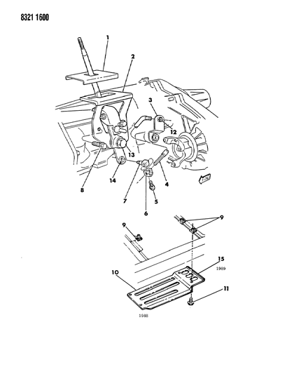 1989 Dodge Dakota Controls & Mounting, Transfer Case Diagram