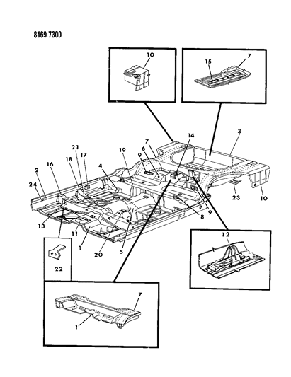 1988 Chrysler LeBaron Floor Pan Diagram