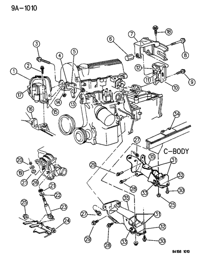 1995 Chrysler Town & Country Engine Mounting Diagram 1
