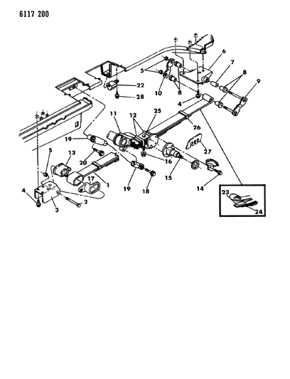 1986 Dodge Caravan Suspension - Rear Diagram