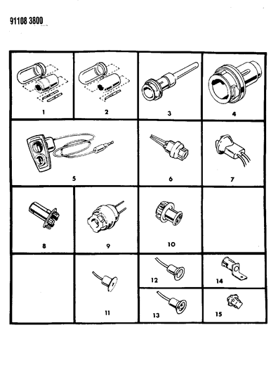 1991 Dodge Caravan Sockets & Bulbs Diagram