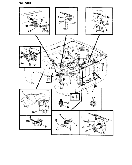 1987 Dodge Aries Plumbing - A/C & Heater Diagram