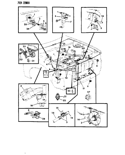 1987 Dodge 600 Plumbing - A/C & Heater Diagram