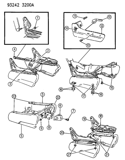 1993 Chrysler Town & Country Rear Seat Diagram 1