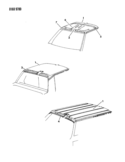 1988 Chrysler New Yorker Roof Panel Diagram