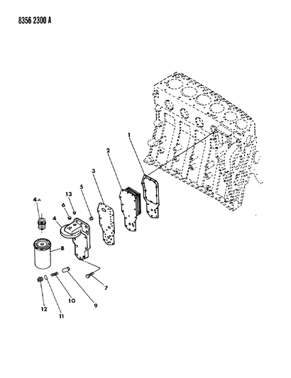 1989 Dodge D150 Engine Oil Cooler Diagram