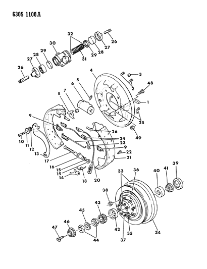 1986 Dodge W250 Brakes, Rear Diagram 2