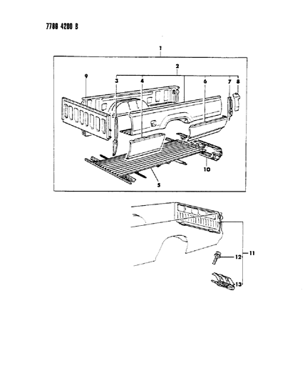 1987 Dodge Ram 50 Cargo Box Diagram