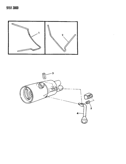 1989 Chrysler New Yorker Lever - Column Shift & Indicator Diagram