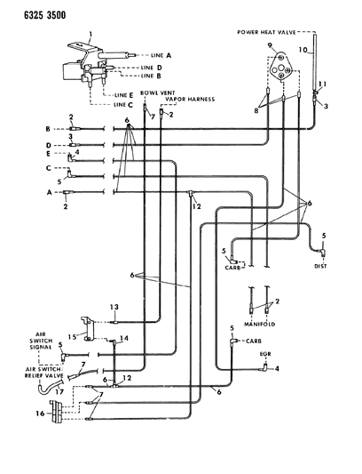 1986 Dodge Ram Wagon EGR Hose Harness Diagram 10