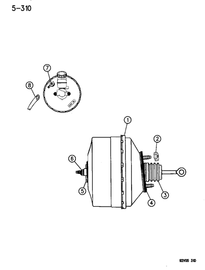 1996 Dodge Viper Gasket-Brake Booster To Dash Diagram for 4723642