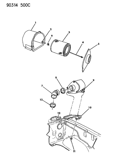 1991 Dodge W350 Air Cleaner Diagram 4