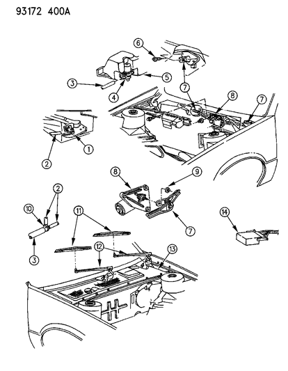 1993 Chrysler LeBaron Windshield Wiper & Washer System Diagram