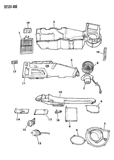 1992 Chrysler Town & Country Heater Unit Diagram 1