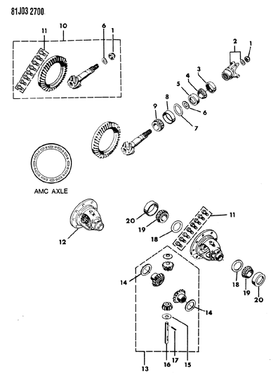 1985 Jeep Grand Wagoneer Differential & Gears - Diagram 2