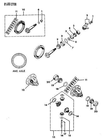 1985 Jeep Grand Wagoneer Differential & Gears Diagram 2