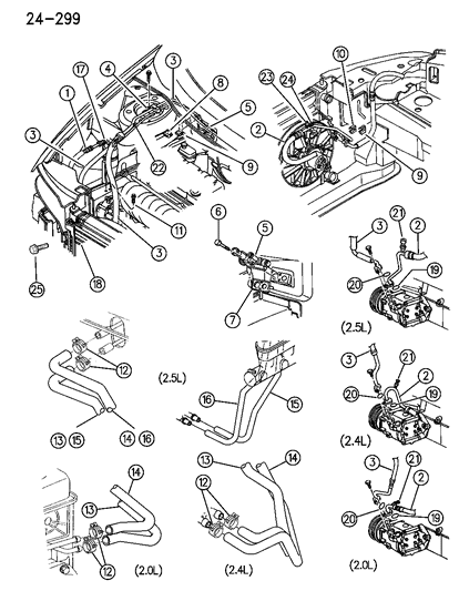 1996 Chrysler Sebring Tube-Heater Core Diagram for 4596736