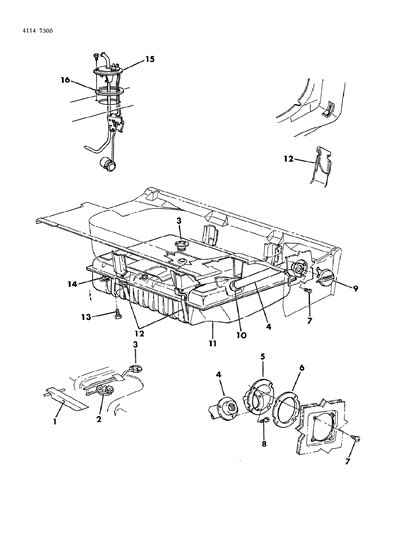 1984 Chrysler Fifth Avenue Fuel Tank & Fuel Filler Diagram