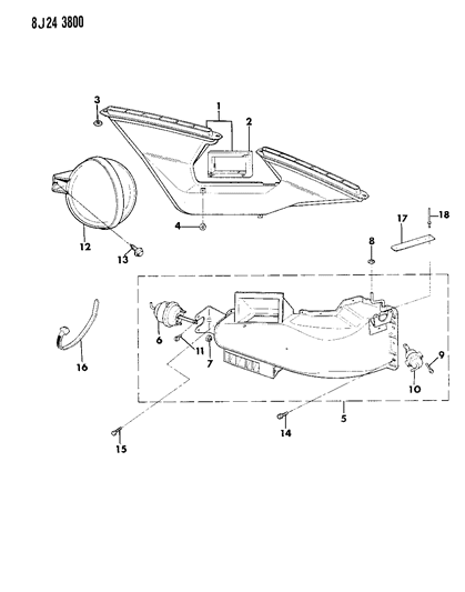 1987 Jeep Grand Wagoneer Air Duct, Heating And Defrosting Diagram