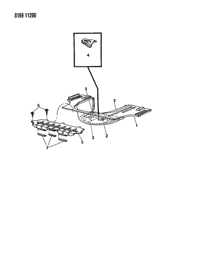 1988 Dodge Daytona Floor Pan Rear Diagram