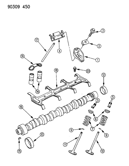 1993 Dodge W150 Camshaft & Valves Diagram 4