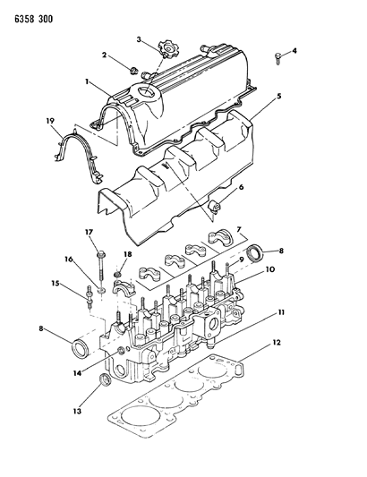 1987 Dodge Dakota Cylinder Head Diagram 1