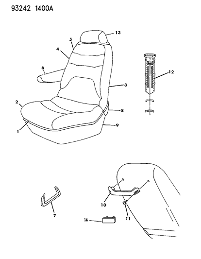 1993 Dodge Grand Caravan Front Seat Diagram 3