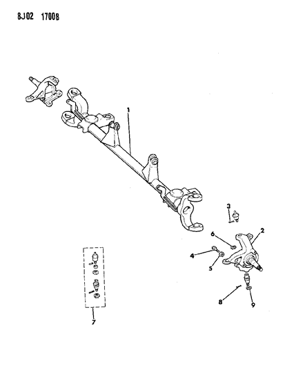 1989 Jeep Wagoneer Housing - Front Axle Diagram 1