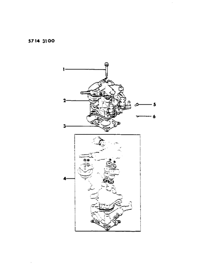 1985 Dodge Colt Injection Mixer & O Ring Set Diagram