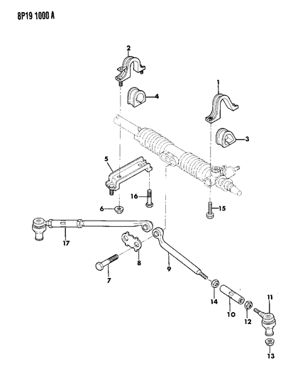 1992 Dodge Monaco Bracket-Locking Power Steering Gear Diagram for 83505154