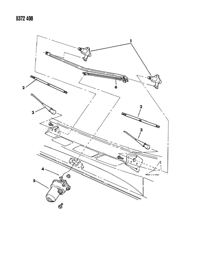 1988 Dodge D150 Windshield Wiper System Diagram