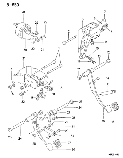 1996 Dodge Stealth Brake Pedal Diagram 1