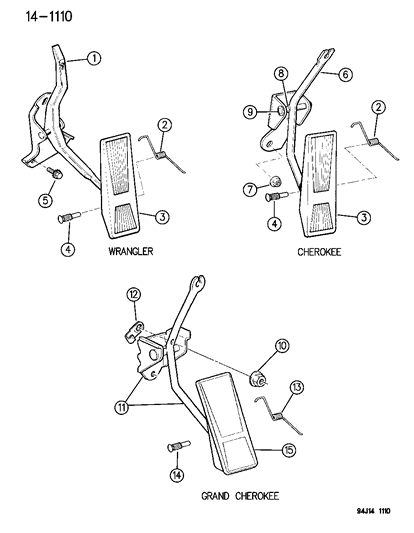 1995 Jeep Cherokee Accelerator Pedal Diagram