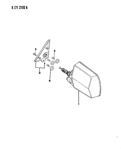 1987 Jeep Cherokee Mirrors - Exterior Remote Control Diagram