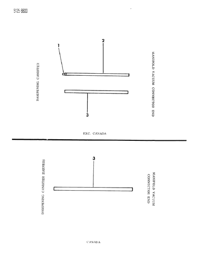 1985 Dodge Caravan Vapor Canister Hose Harness - Vapor Diagram 2