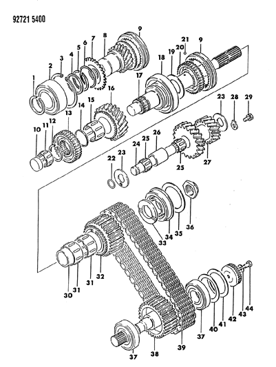 1992 Dodge Ram 50 Power Train Transfer Case Diagram