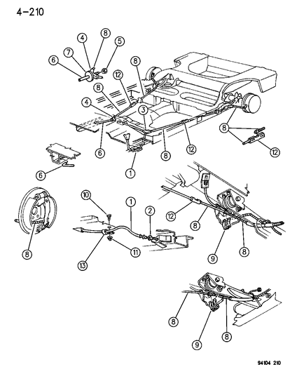 1994 Dodge Shadow Cable, Parking Brake Diagram