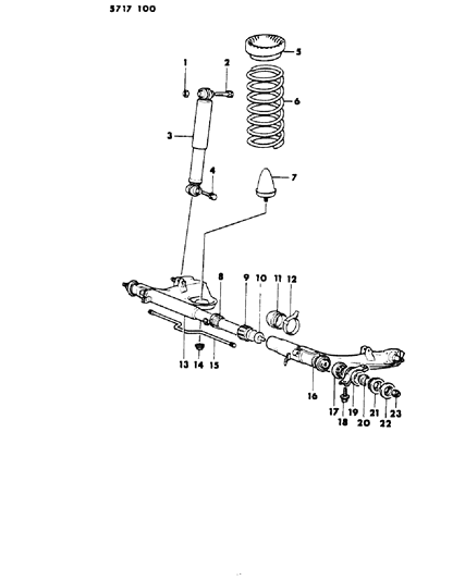 1986 Dodge Colt Suspension - Rear Diagram