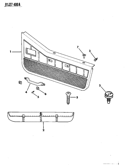 1991 Jeep Wrangler Pocket, Door Trim Diagram for 5AX63LG8