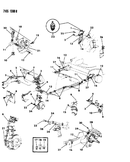 1987 Dodge Aries Lines & Hoses, Brake Diagram