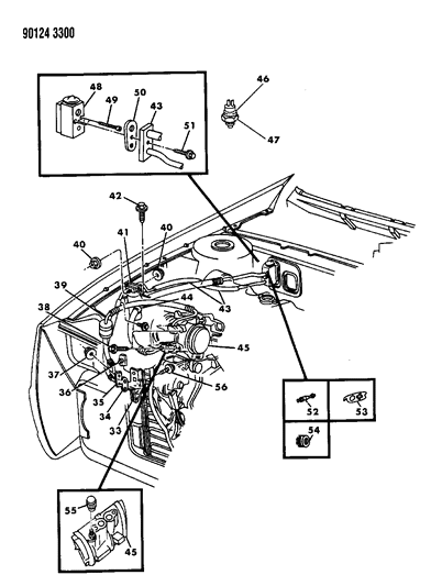 1990 Dodge Daytona Plumbing - A/C & Heater Diagram 1