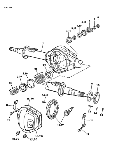 1984 Dodge Ramcharger Axle, Rear Diagram 3